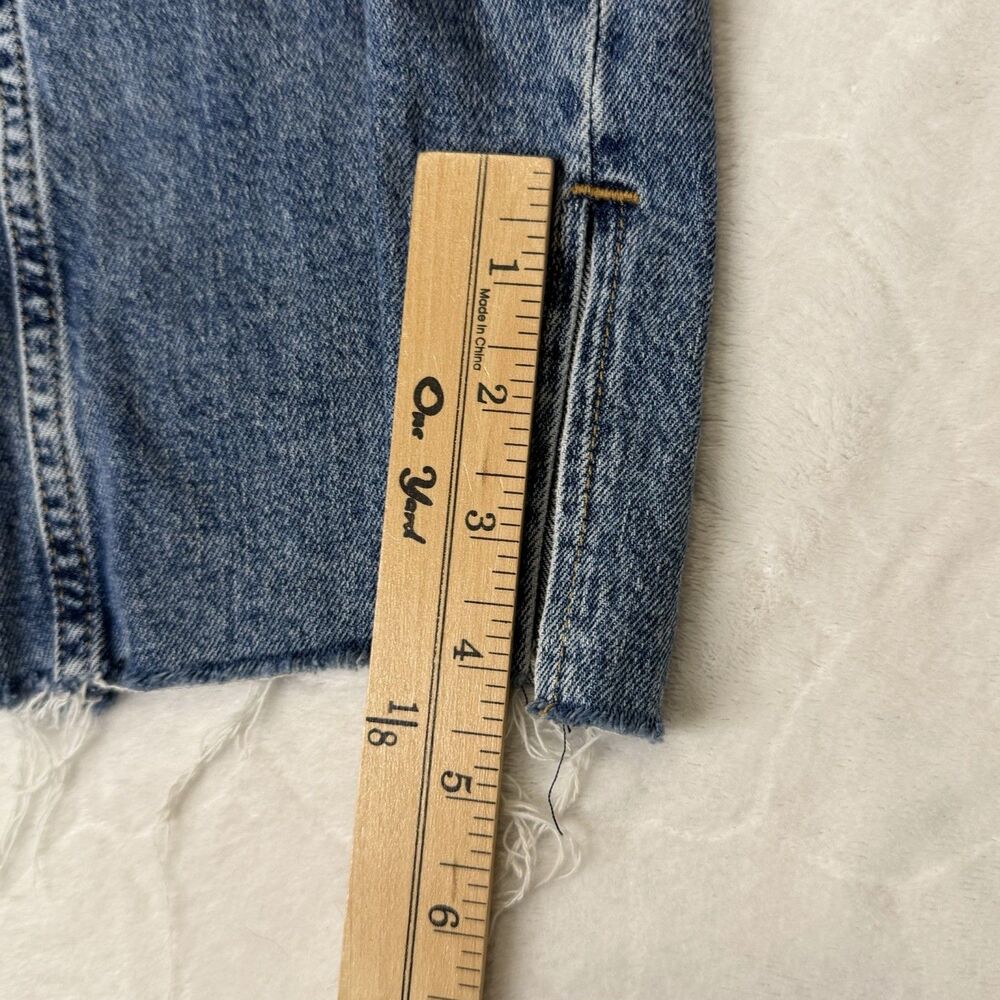 GAP '90s Loose Mid Rise Distressed Ripped Raw Hem Jeans Light Wash Women's 24 00 - Picture 14 of 15